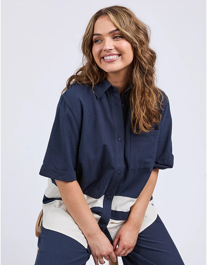 Scarlet Shirt Navy Stripe