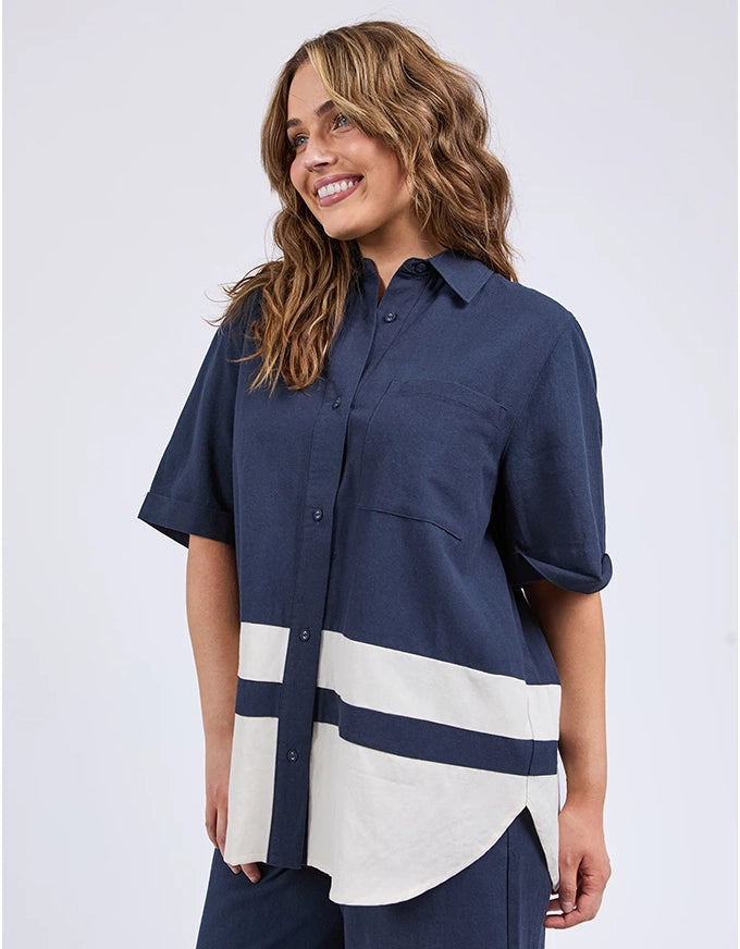 Scarlet Shirt Navy Stripe