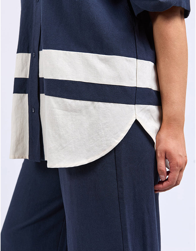 Scarlet Shirt Navy Stripe