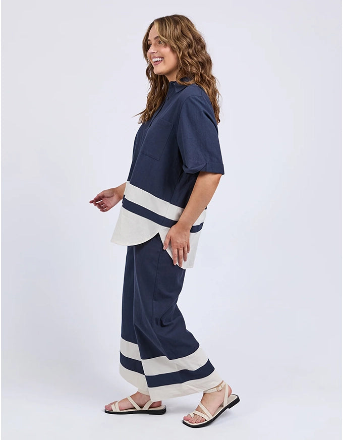 Scarlet Shirt Navy Stripe