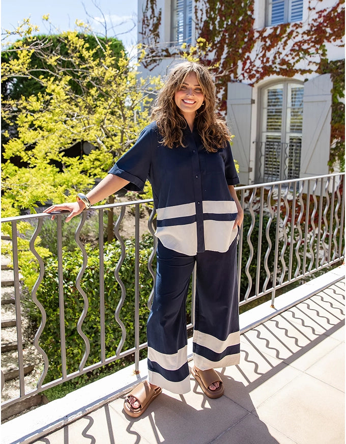 Scarlet Pants Navy Stripe