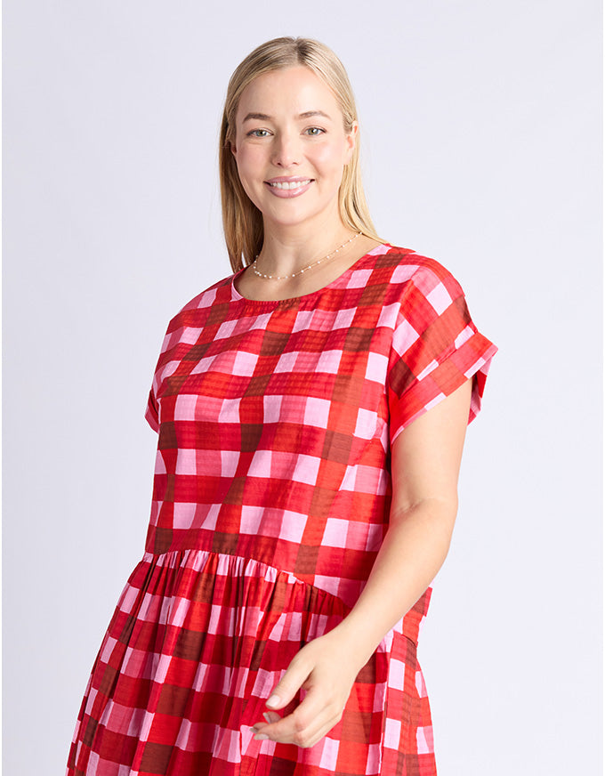 Edin Short Sleeve Dress Poppy