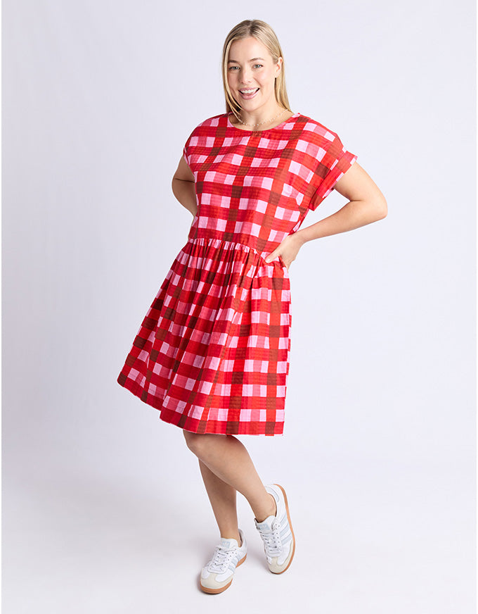 Edin Short Sleeve Dress Poppy