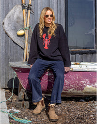 Lobster Intarsia Knit Classic Navy