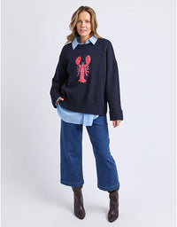 Lobster Intarsia Knit Classic Navy
