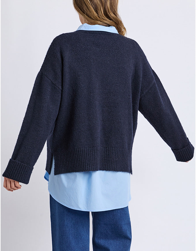 Lobster Intarsia Knit Classic Navy