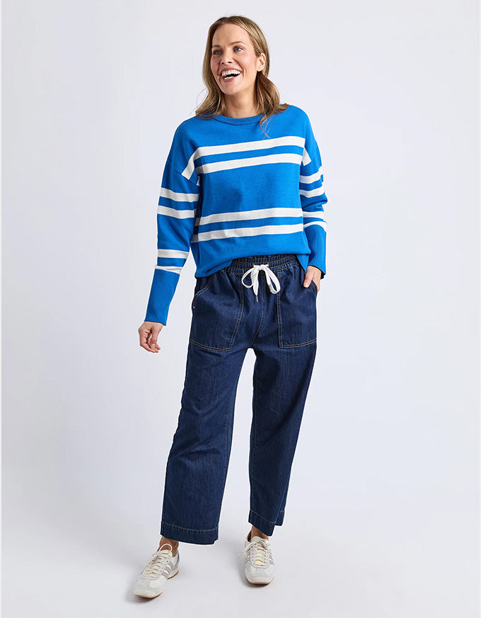 Allison Crew Royal Blue Stripe