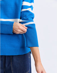 Allison Crew Royal Blue Stripe