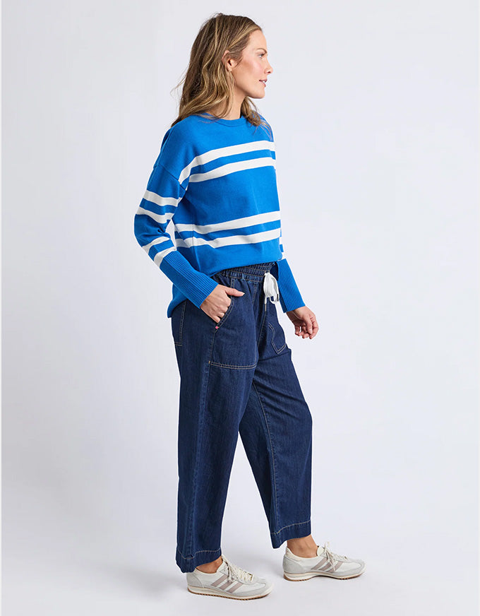 Allison Crew Royal Blue Stripe