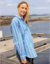 Mia Striped Shirt Royal Blue