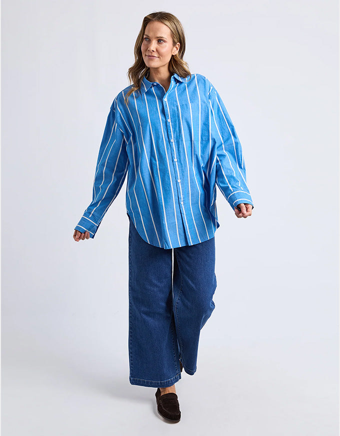 Mia Striped Shirt Royal Blue