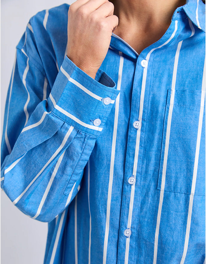 Mia Striped Shirt Royal Blue