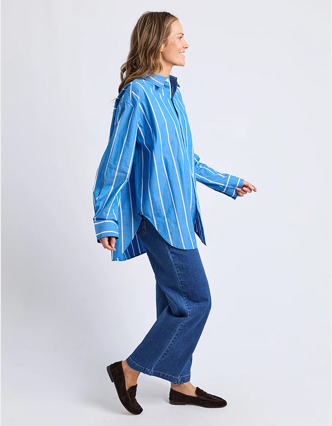 Mia Striped Shirt Royal Blue