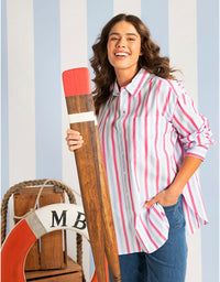 Cyrus Shirt Cranberry Stripe