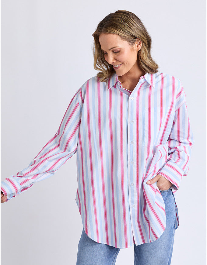 Cyrus Shirt Cranberry Stripe