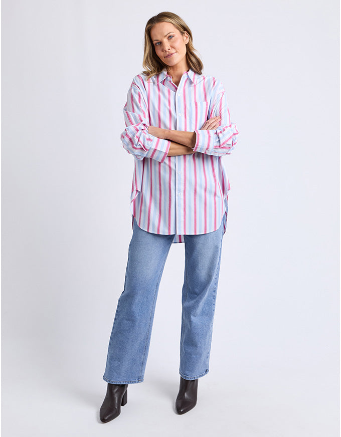 Cyrus Shirt Cranberry Stripe