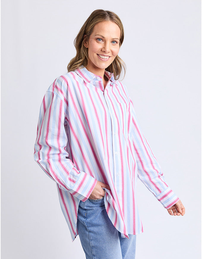 Cyrus Shirt Cranberry Stripe