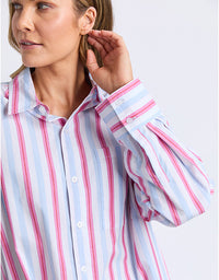 Cyrus Shirt Cranberry Stripe