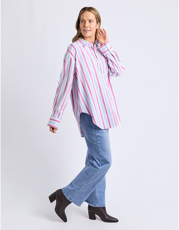 Cyrus Shirt Cranberry Stripe