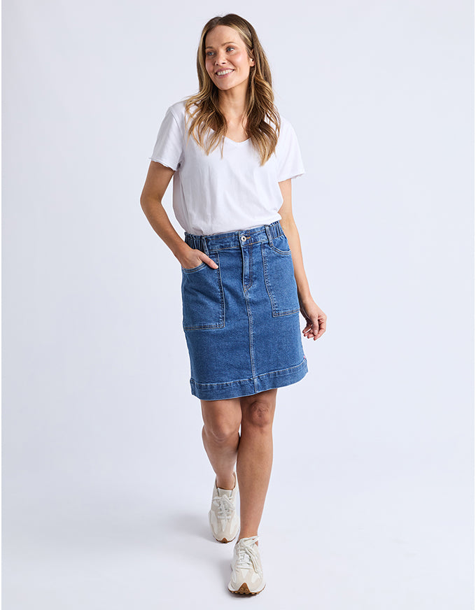 Atlas Denim Skirt Dark Blue Wash