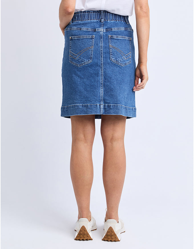 Atlas Denim Skirt Dark Blue Wash