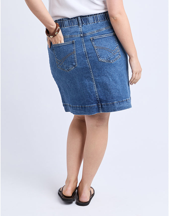 Atlas Denim Skirt Dark Blue Wash