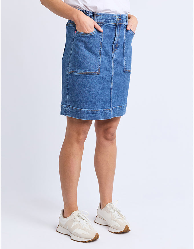 Atlas Denim Skirt Dark Blue Wash