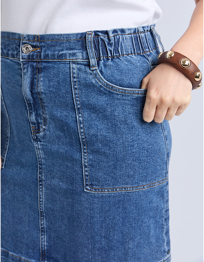 Atlas Denim Skirt Dark Blue Wash