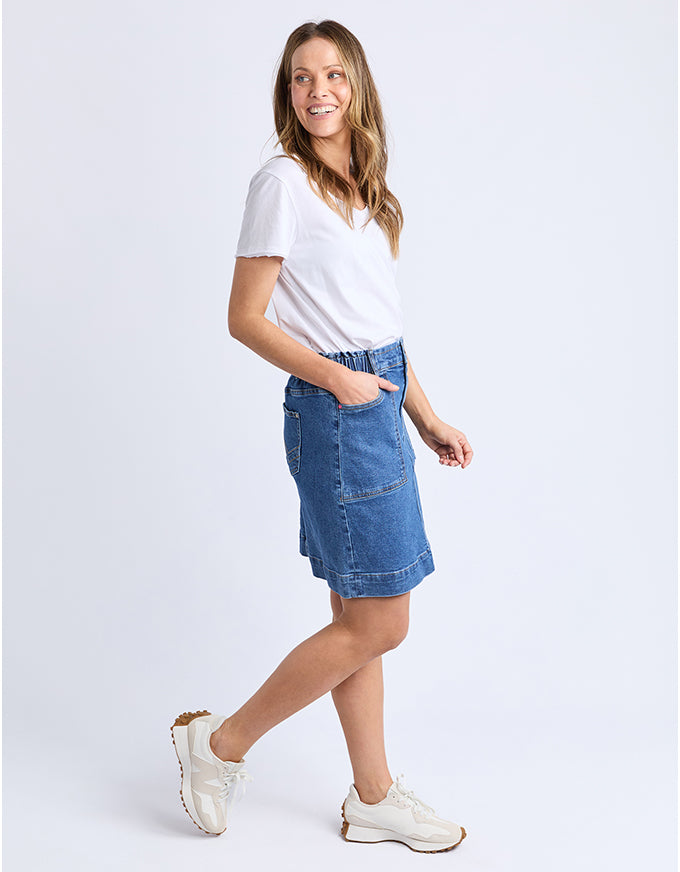 Atlas Denim Skirt Dark Blue Wash