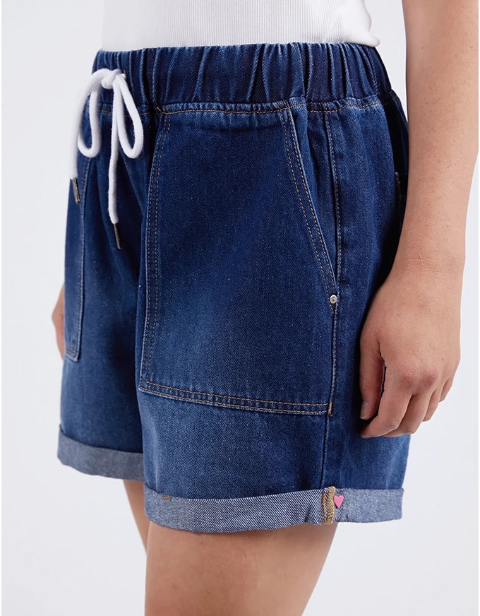 Emma Relaxed Denim Shorts Dark Denim