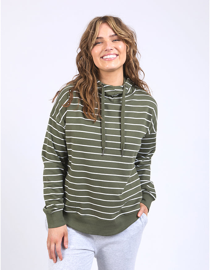 Lounger Scoop Hoodie Clover Stripe