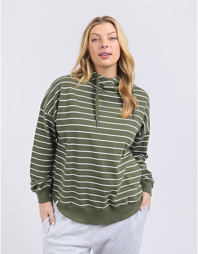 Lounger Scoop Hoodie Clover Stripe