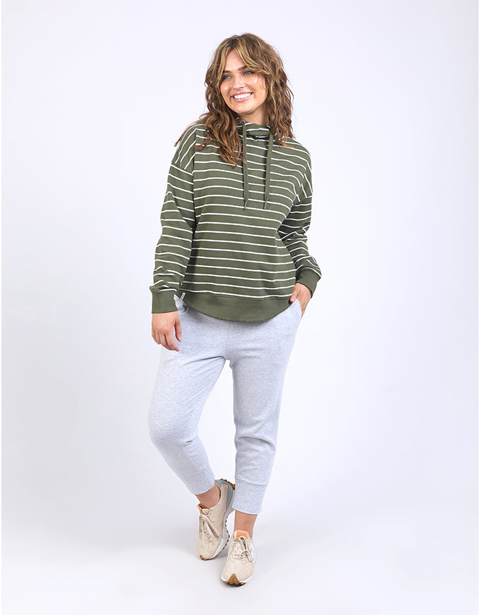 Lounger Scoop Hoodie Clover Stripe