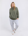 Lounger Scoop Hoodie Clover Stripe