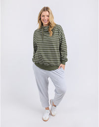 Lounger Scoop Hoodie Clover Stripe