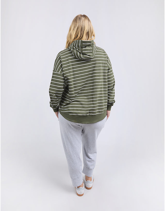 Lounger Scoop Hoodie Clover Stripe