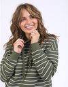 Lounger Scoop Hoodie Clover Stripe
