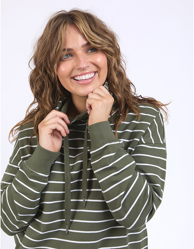 Lounger Scoop Hoodie Clover Stripe
