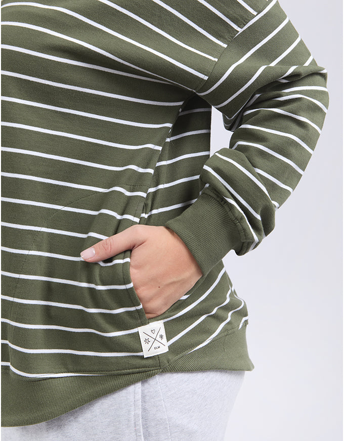 Lounger Scoop Hoodie Clover Stripe