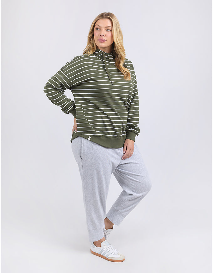 Lounger Scoop Hoodie Clover Stripe