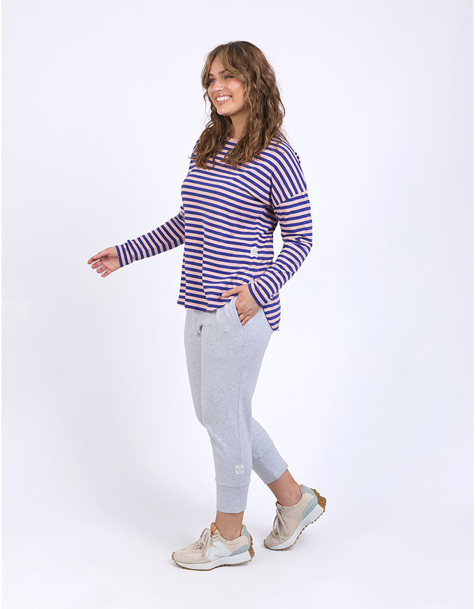 Lauren Long Sleeve Tee Blue/Blush Stripe