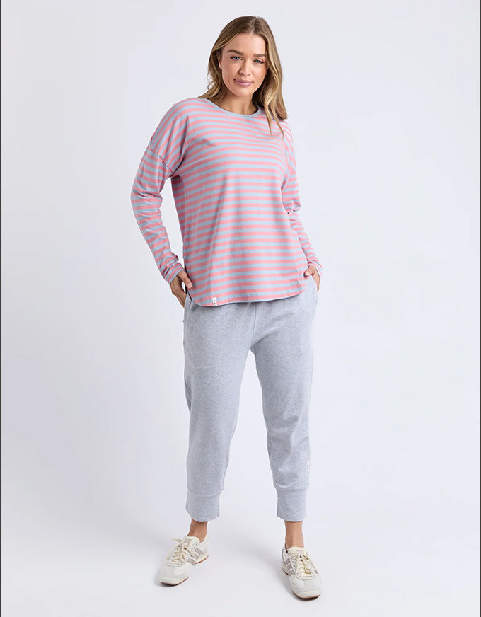 Lauren Long Sleeve Tee Sky Blue/Charm Pink