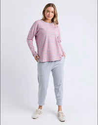 Lauren Long Sleeve Tee Sky Blue/Charm Pink