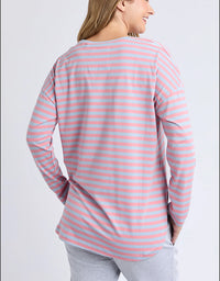 Lauren Long Sleeve Tee Sky Blue/Charm Pink