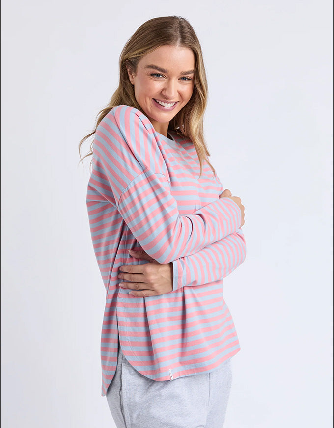 Lauren Long Sleeve Tee Sky Blue/Charm Pink
