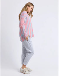 Lauren Long Sleeve Tee Sky Blue/Charm Pink