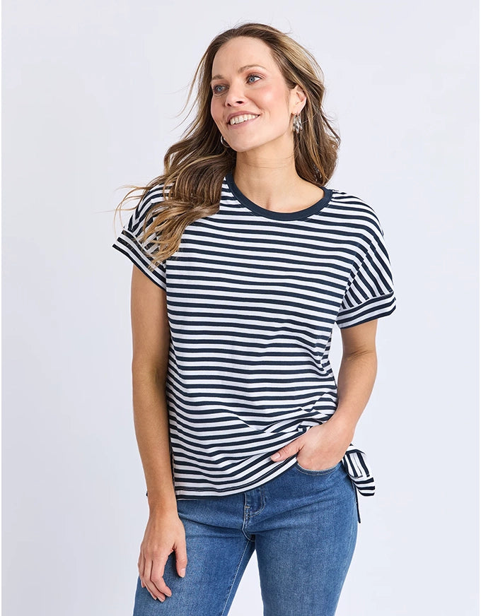 Yara Stripe Tee Navy