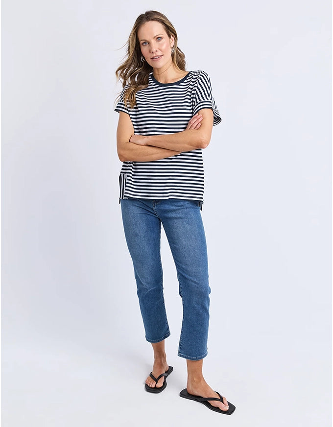 Yara Stripe Tee Navy