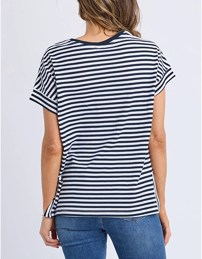 Yara Stripe Tee Navy