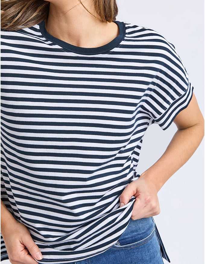 Yara Stripe Tee Navy